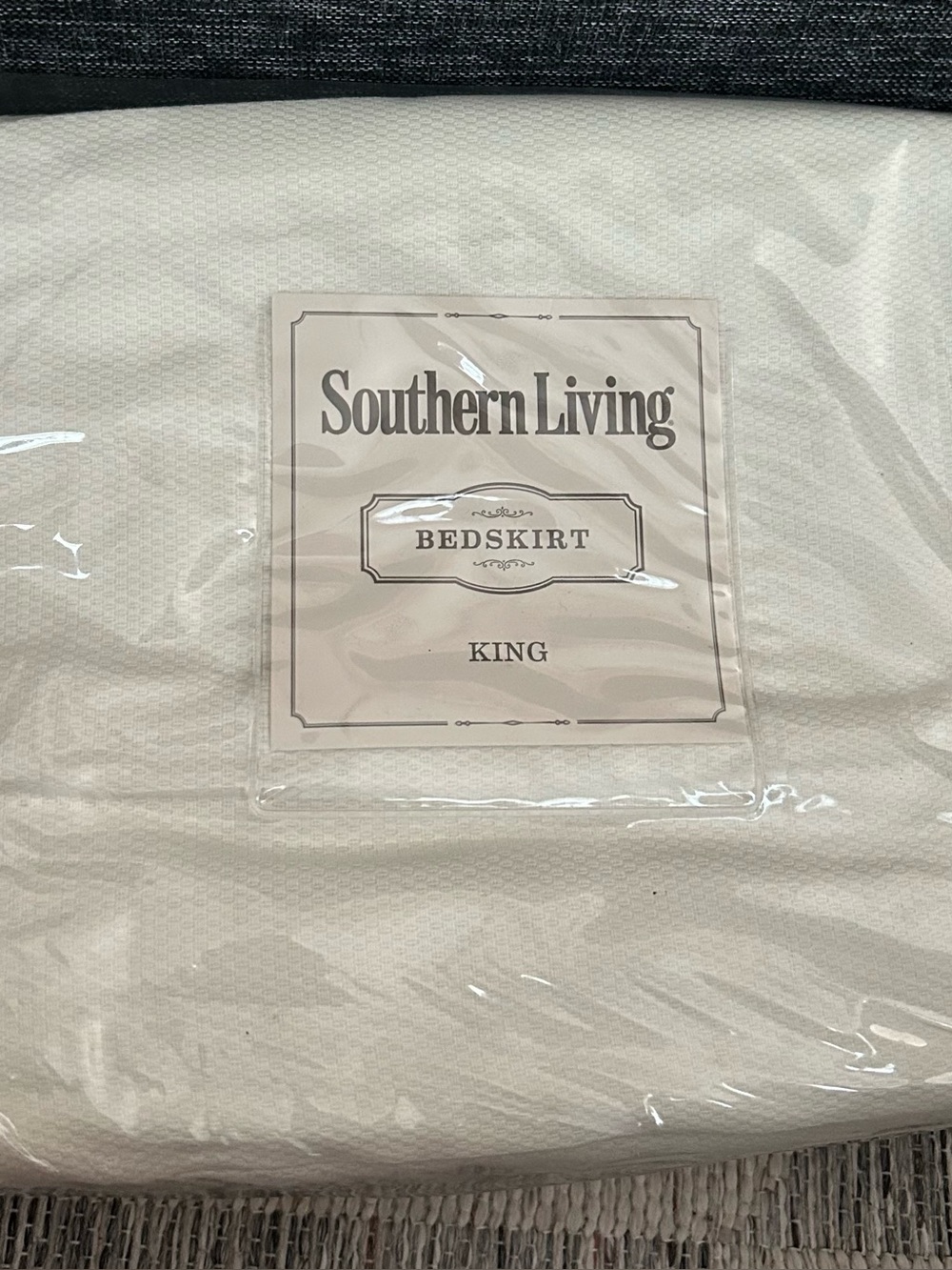 Southern Living King Bedskirt in Cream/White heirloom pique NWT org $99
